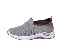 Generisch 2026 Zapatos casuales transpirables con parte superior de malla suela gruesa para deslizarse dentro, cómodas zapatillas de corte bajo para uso diario., gris, 37 EU