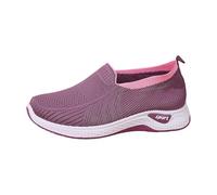 Generisch 2026 Zapatos casuales transpirables con parte superior de malla suela gruesa para deslizarse dentro, cómodas zapatillas de corte bajo para uso diario., morado, 36 EU
