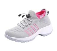 Generisch 2026 Zapatos grandes y transpirables de alta elasticidad para mujer, zapatos modernos y ligeros, zapatos ligeros para mujer, zapatos casuales para mujer, zapatos altos, Rosa., 37 EU