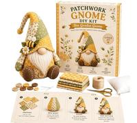 Generisch 2027 DIY Patchwork Animal - Diseña tus propios animales lindos: gnomo de jardín, gato de patchwork 3D, proyecto de costura para adultos principiantes, & (amarillo, 10 cm)