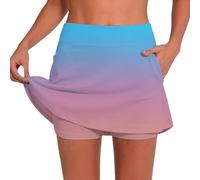 Generisch 2027 Falda de Entrenamiento de Talle Alto con Pantalones Cortos Integrados Elástica Ideal para Yoga Tenis o Correr, Wein1, 5XL