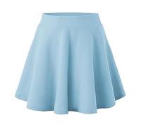 Generisch 2027 Falda de patinaje casual para niña, deportiva, verano, monocolor, elástica, cintura cómoda, ropa de juego cómoda, azul celeste, 3-4 años