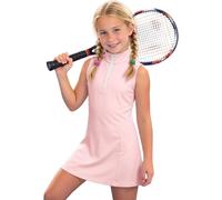 Generisch 2027 Vestido de rendimiento sin mangas para niña, con cremallera en el cuello, ideal para jóvenes y deportivas, Rosa., 10-11 años