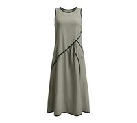 Generisch 2027 Vestido de verano casual con ribete en contraste, vestido de playa fluido de estilo mediterráneo, Verde claro., M