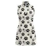 Generisch 2027 Vestido de verano sin mangas con estampado lúdico para niñas - Cremallera que facilita vestirse ideal para fiestas - Moda diaria, Blanco, 14-15 años