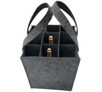 Generisch 24 x 24 x 28 cm bolsa de transporte para botellas de vino bolsa de fieltro para 9 botellas de fieltro bolsa para botellas reutilizable para hombres y mujeres, Gris oscuro., ver descripción