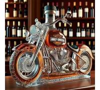 Generisch 300 ml Botella Decantadora de whisky, Estatua de arte, Botella de vino Whisky 3D en forma de motocicleta, Nuevo Decantador de whisky de vidrio, Botellas de vino vacías creativas para la