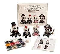 Generisch 3D Beaded Skeleton DIY Kit- Bonito de esqueleto con cuentas 3D, bonito juego de 4 piezas de cuentas de calaveras para en casa, sala de clases, colegio, dorm
