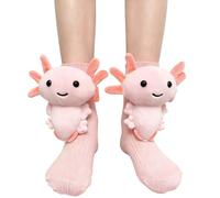 Generisch 3D Tiersocken,Kuschelsocken,Handgehäkelte Huggy Socken,Baumwolle Animal Socks,Winter Warme Faultier Socken Herren Huggy Socks Damen Stricksocken mit Animals Weihnachtssocken, 01-a-rosa