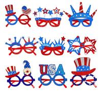 Generisch 4 de julio, gafas de sol 4 de julio, gafas de sol de retro, lindas gafas de sol, 9 paquetes de favores para en el patio trasero, desfiles del día de la independencia, en