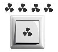 Generisch 4 pegatinas con símbolo de ventilador (R75/5) T (15 x 15 mm)