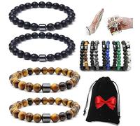 Generisch 4 pulseras antialcohol unisex Glame para reducir el antojo de alcohol, eficaz para reducir el consumo de alcohol, alivia la ansiedad y el estrés, Alkohol-Armband, Piedra, 1