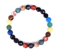 Generisch 4 Rodonita Natural San Valentín Plata Anillos Gemstone Yoga Beads Pulsera Form Women Men Jewelry Junco Perlado Natural Joyería, talla única, Vidrio