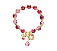 Generisch 4 Rose Anillos Luck Bead Jade Gold Pulseras For Women Christmas Jade Dainty Beads Pulseras Gold Jewelry For Women Her Him Father Mother Pulsera Mm Para Perlas Anillos, talla única, Metal