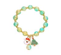 Generisch 4 Rose Anillos Luck Bead Jade Gold Pulseras For Women Christmas Jade Dainty Beads Pulseras Gold Jewelry For Women Her Him Father Mother Pulsera Mm Para Perlas Anillos, talla única, Metal