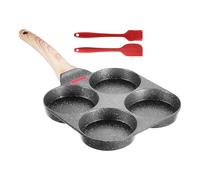 Generisch 4 sartenes escalfadas para huevos - Sartén antiadherente para huevos | 4 vasos escalfadores de huevos fritos | para todas las cocinas de gas, panqueques multiusos, sin PFOA, con + 1 rascador