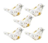 Generisch 5 piezas de estatuas en miniatura de pájaro de cristal, decoración sofisticada, figuras de pájaro para estanterías, mesas y armarios, decoración del hogar