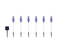 Generisch 6 lámparas solares de jardín de Halloween, estacas de madera, cadena de luces para exhibición al aire libre, decoración festiva, 6 unidades (púrpura, 51 cm)