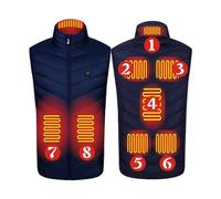 Generisch 8 Calefacción Hombres y Mujeres Cuello Alto Chaleco Calentador Inteligente Temperatura Constante Calefacción Chaqueta Cálida, azul, S