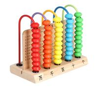 Generisch Ábaco para niños - 5 de juguetes de aprendizaje de matemáticas | Cuentas de madera duraderas creativas y modernas para ejercicios de cálculo en edad preescolar y primaria