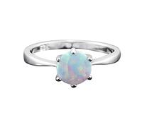 Generisch Abadía caléndula ungüento simple -anillo de ópalo anillo de plata de San Valentín regalo para mujeres anillos hombres plata 925 (plata, 9)