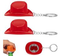 Generisch Abridor de botellas de vaquero, abridor de cerveza de metal portátil de Tejana occidental y vaquera, cadena de llave portátil para favoritos de fiestas, decoración de bar y regalos (rojo)