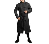 Generisch Abrigo de gambesón grueso acolchado para hombre, con hebillas, para invierno, cálido, resistente al viento, chaqueta vikinga, para exteriores, estilo gótico, estilo victoriano, uniforme para