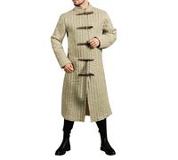 Generisch Abrigo de gambesón grueso acolchado para hombre, con hebillas, para invierno, cálido, resistente al viento, chaqueta vikinga, para exteriores, estilo gótico, estilo victoriano, uniforme para
