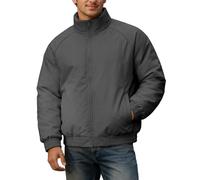Generisch Abrigo de invierno acolchado con cuello alto, cálido, aislante del calor, resistente al viento, ajuste cómodo para climas fríos, gris oscuro, S