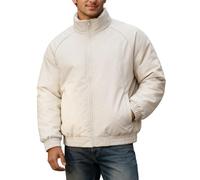 Generisch Abrigo de invierno acolchado con cuello alto, cálido, aislante del calor, resistente al viento, ajuste cómodo para climas fríos, beige, L