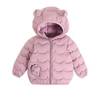 Generisch Abrigo de invierno de manga larga para niños con bonitos motivos de animales, ropa exterior para niños pequeños, morado, 18-24 meses