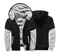 Generisch Abrigo de invierno para hombre engrosamiento más tamaño cálido chaqueta de punto colorido cremallera a juego con suéter chaqueta con bolsillo, gris, 3XL