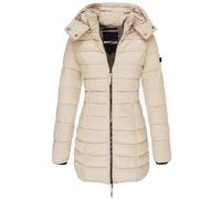 Generisch Abrigo de invierno para mujer, abrigo acolchado cálido, largo con capucha extraíble, varios colores, tallas grandes S-3XL, elegante abrigo acolchado para mujer, caqui, M