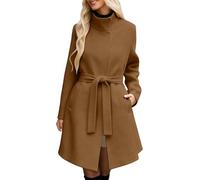 Generisch Abrigo de invierno para mujer de lana, chaqueta de invierno para mujer, largo, cálido, tallas grandes, abrigo de lana de invierno, elegante, entallado, chaqueta de lana, abrigo de invierno