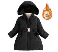 Generisch Abrigo de Invierno para Mujeres 52 Niñas Chaqueta Acolchada Larga Plus Engrosamiento Estilo Extranjero Moda Femenina Chaqueta Acolchada de Plumón de Invierno Brillante para Hombres, Negro