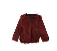 Generisch Abrigo de invierno para niña para bebé, chaqueta gruesa y cálida, ropa de exterior para adultos, Vino, 9-10 años
