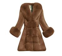 Generisch Abrigo de piel para mujer de invierno, abrigo de invierno para mujer, abrigo de felpa cálido, resistente al viento, chaqueta de entretiempo, chaqueta de forro polar, chaqueta de invierno