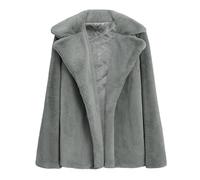 Generisch Abrigo de traje Abrigo de mujer espesar abrigos sólidos cálidos cárdigan Siguiente abrigos de mujer, gris, XXL