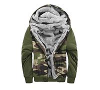 Generisch Abrigo suave de invierno para hombre Chaquetas Ocio Chaqueta de felpa estampada Plus Chaqueta de forro polar con cremallera Abrigo de bolsillo cálido, gris, L