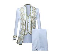 Generisch Academy - Disfraz de tribunal de estilo europeo para hombre, uniformes militares, actuaciones, chalecos de forro polar, Blanco, L