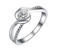 Generisch Aceite de caléndula Bio Diamantring Damenschmuck Verlobter Ring für Frauen Ringe Set 925, 6, Metal, Sin piedras preciosas
