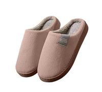 Generisch Acogedoras zapatillas de mujer para invierno par interior con suela antideslizante talón abierto, café, 45 EU