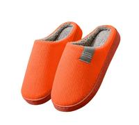 Generisch Acogedoras zapatillas de mujer para invierno par interior con suela antideslizante talón abierto, naranja, 43 EU