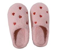 Generisch Acogedoras zapatillas forradas de forro polar con diseño estampado moderno para interiores y exteriores, comodidad otoñal invernal, Rosa., 41 EU