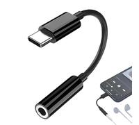 Generisch Adaptador de audio tipo C a jack de audio - Convertidor de jack - Conector hembra a macho de 3,5 mm para ordenador portátil, estudio de DJ, grabación, auriculares, entrada estéreo de coche