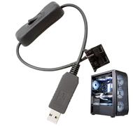 Generisch Adaptador USB a ventilador, PWM USB 3/4 pines, controlador de velocidad del viento del ventilador - para equipos electrónicos de ordenador, de refrigeración y mantenimiento del coche