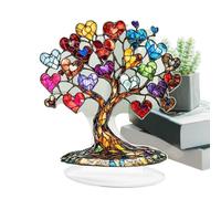 Generisch Adorno de escritorio de árbol de corazón, decoración de mesa colorida, pieza de visualización acrílica de vacaciones con base, para hogar, oficinas, sala de estar, día de San Valentín, día