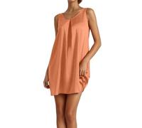 Generisch Ärmelloses Sommerkleid mit Satinkragen, lässig, Ideal für Zuhause Oder als Nachthemd. (Gold, XL)