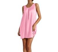Generisch Ärmelloses Sommerkleid mit Satinkragen, lässig, Ideal für Zuhause Oder als Nachthemd. (S)