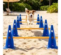 Generisch Agility Set para perros de altura regulable - Juego de obstáculos y pilones para entrenamiento de perros, para jardín, profesionales de obstáculos para coordinación y fitness, incluye